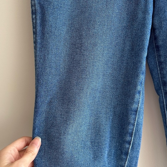 Madewell Stovepipe Solid Blue Denim Jeans, Size 27P - Picture 6 of 16